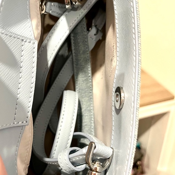 Kate Spade 🎁Denim Rhinestone Stud Madison Top Handle Crossbody Satchel Bag - Picture 9 of 11